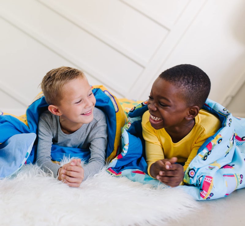 Wildkin Kids Sleeping Bag â€“ Roll-Up Design with Storage Bag for School, Travel & Camping - Trains, Planes, and Trucks - Image 2